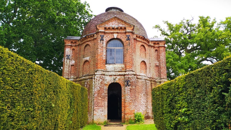 The 17th-century domed red-brick summerhouse at The Vyne.